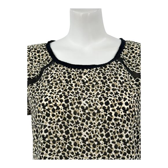 Maison Scotch & Soda Top Women 1 Small Dreams of Paradise Tan Black Sheer Dainty - Picture 2 of 10